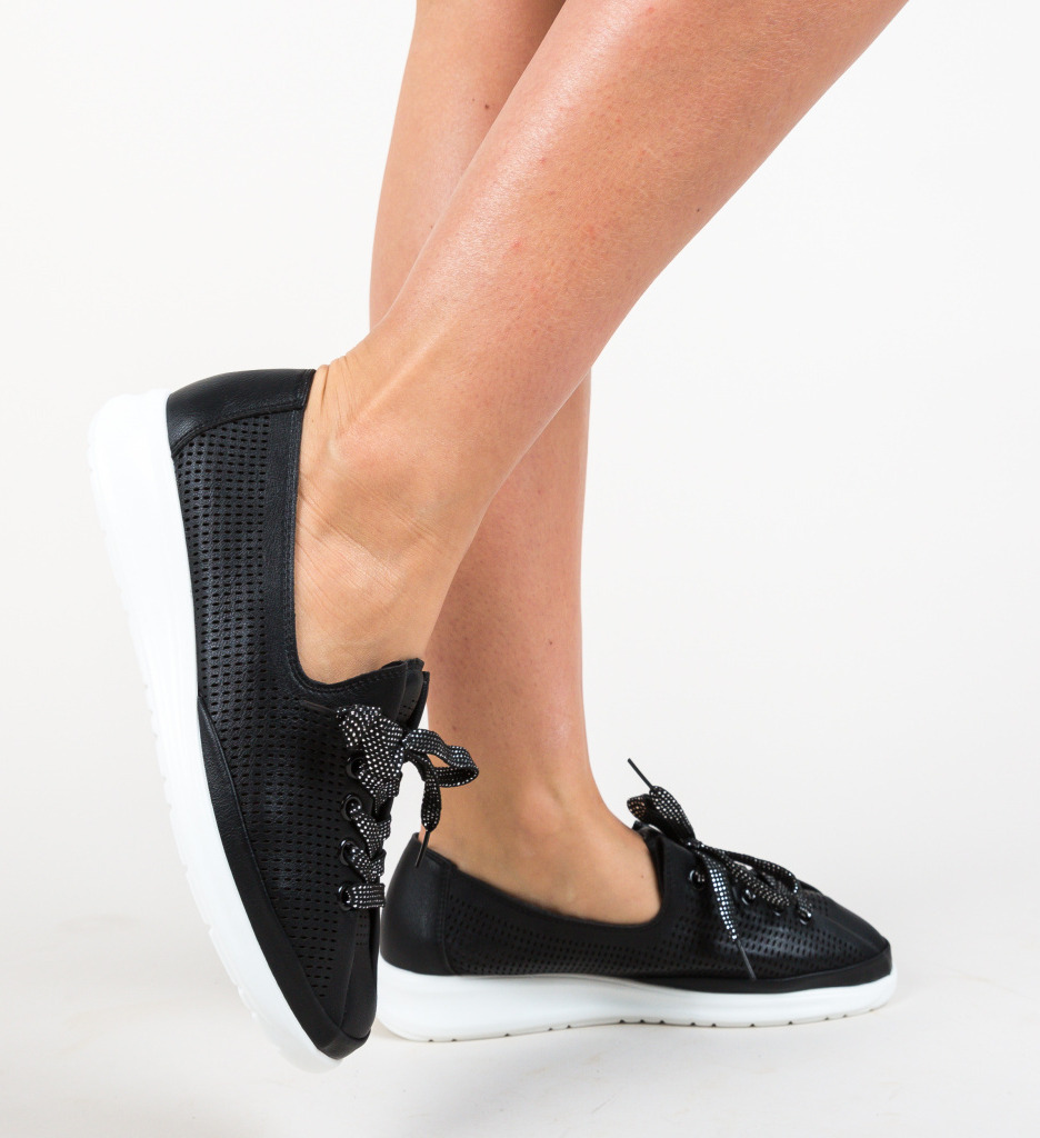 Pantofi casual mirino negri