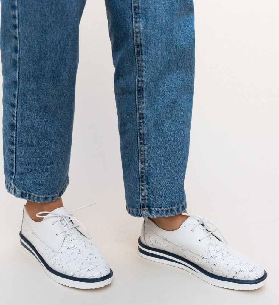 Pantofi casual monclen albi