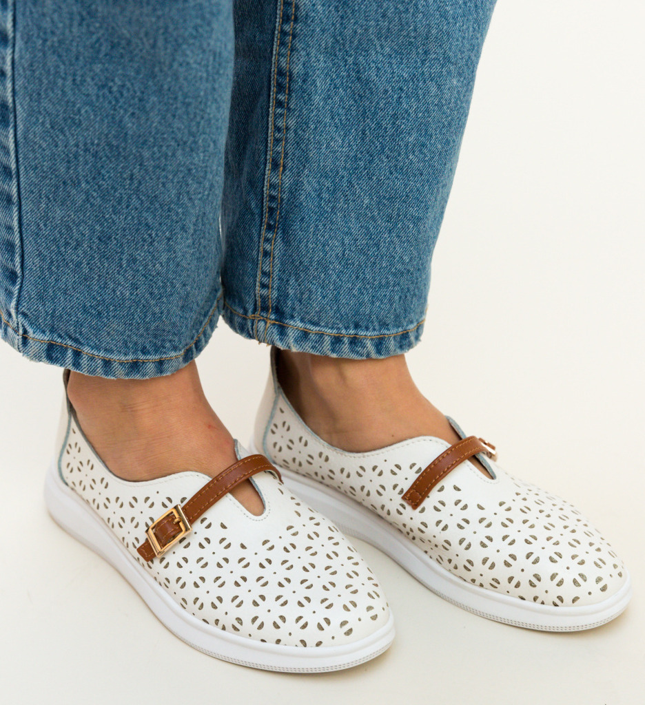 Pantofi casual vicez albi