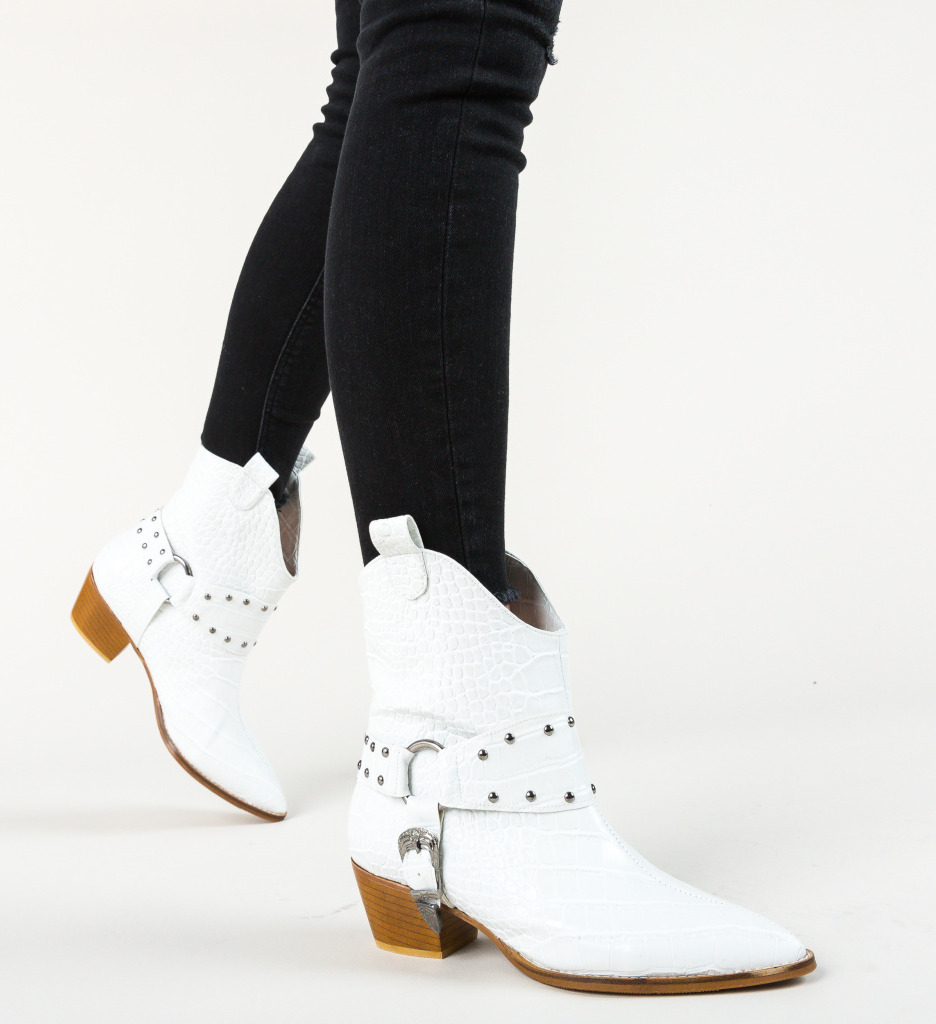 Botine ocata albe