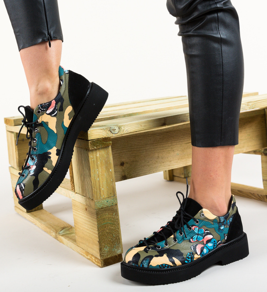 Pantofi casual camuf multi