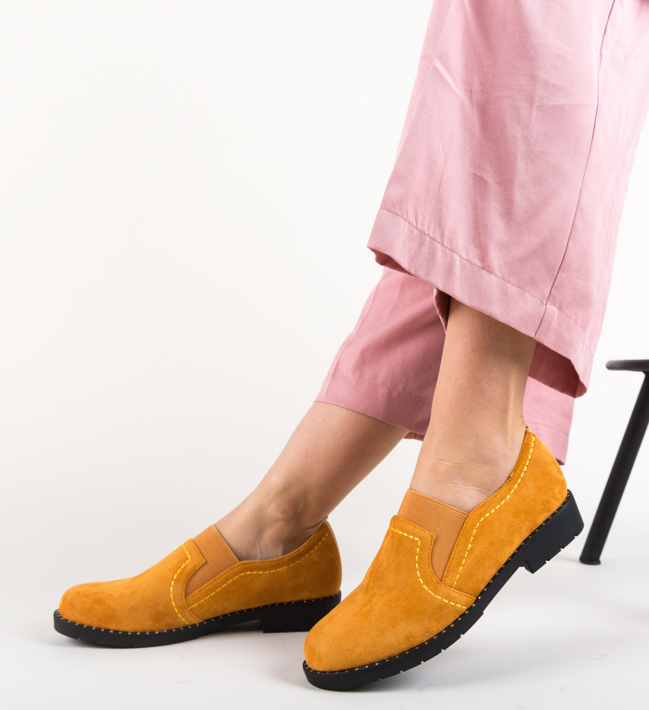 Pantofi casual correa camel