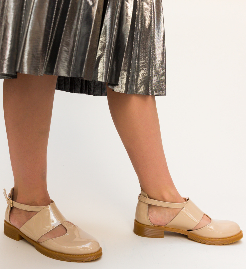 Pantofi casual jamie nude