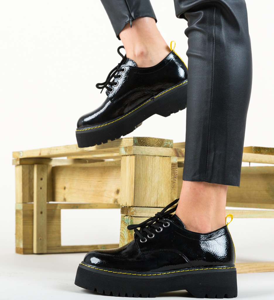 Pantofi casual london negri
