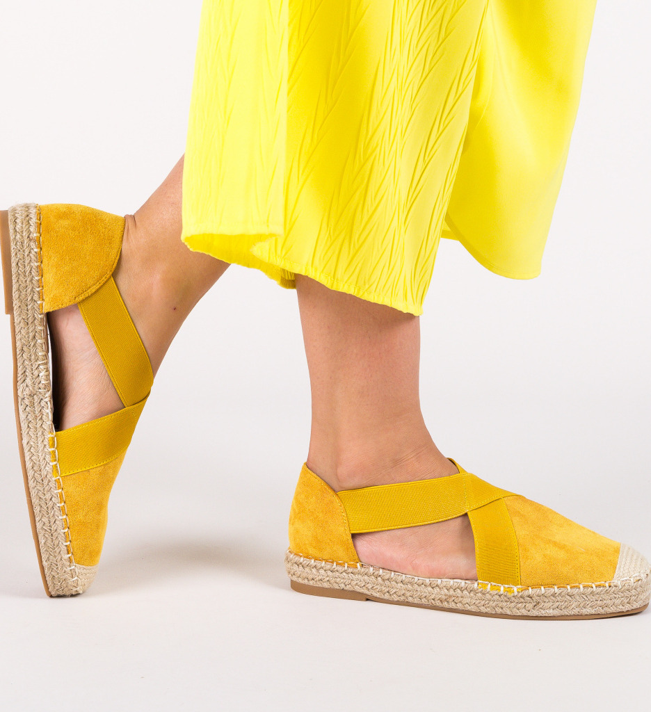 Espadrile icra galbene