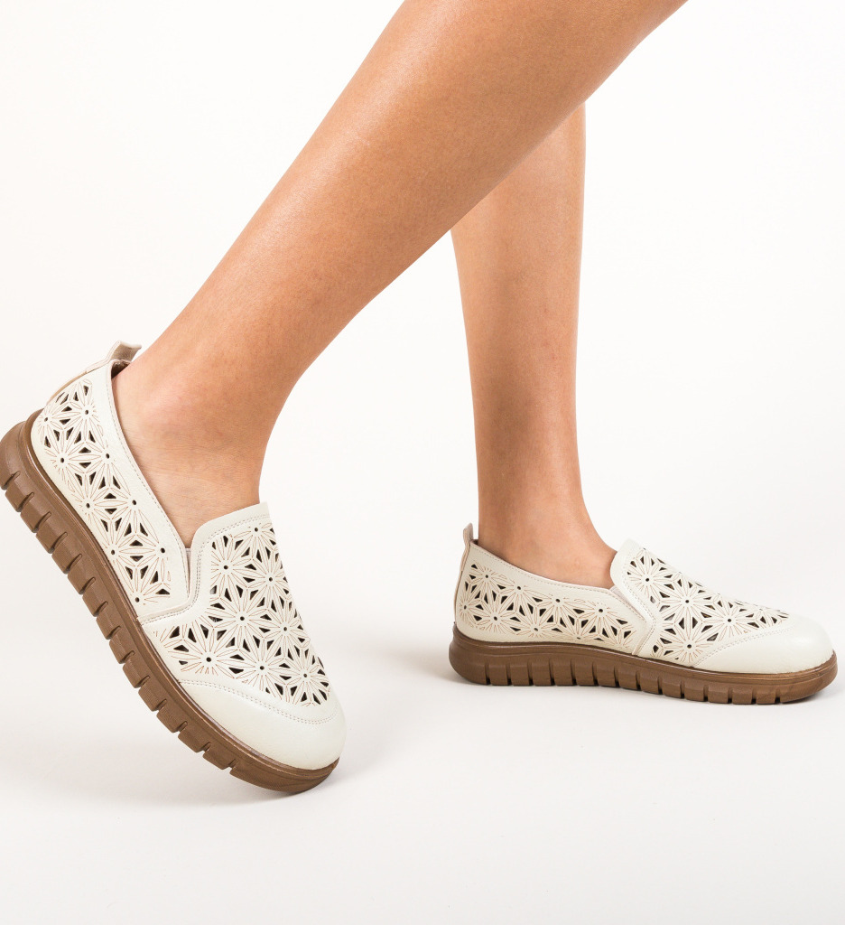 Pantofi casual resca bej