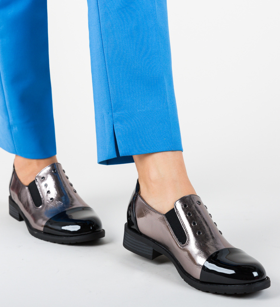 Pantofi casual barron argintii