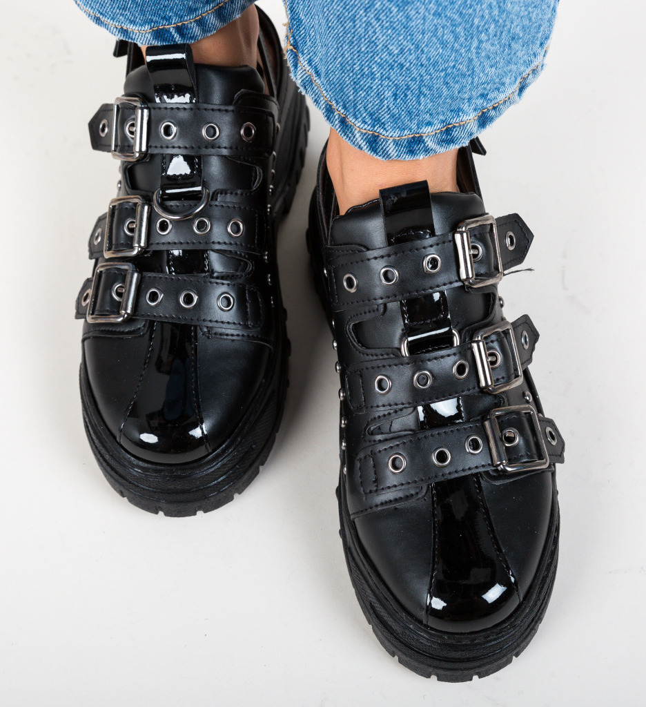Pantofi casual stoneh negri