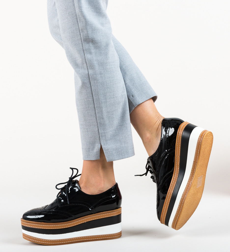 Pantofi casual barrow negri