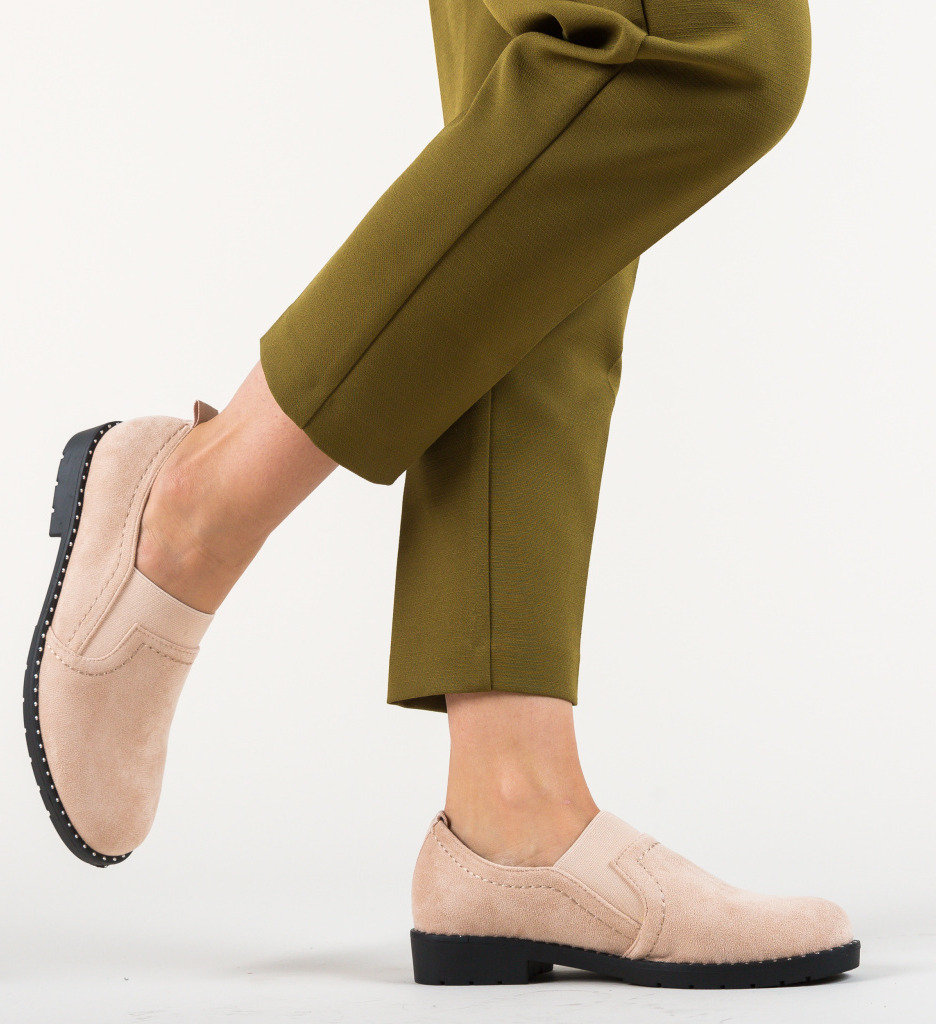 Pantofi casual correa roz