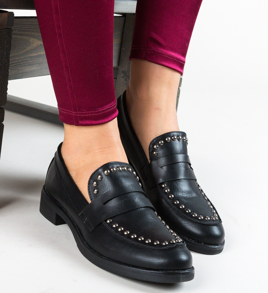 Pantofi casual gale negri