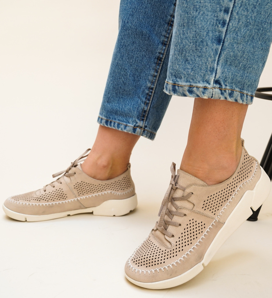 Pantofi casual monaco bej