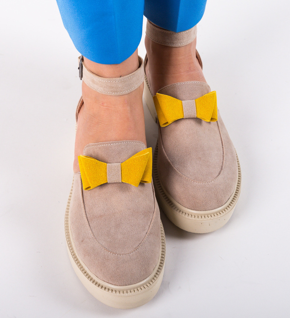 Pantofi Casual Pretty Bej 4