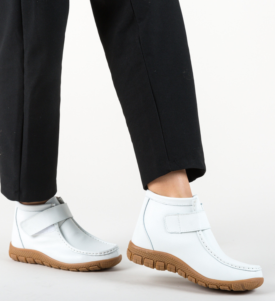 Pantofi casual santana albi