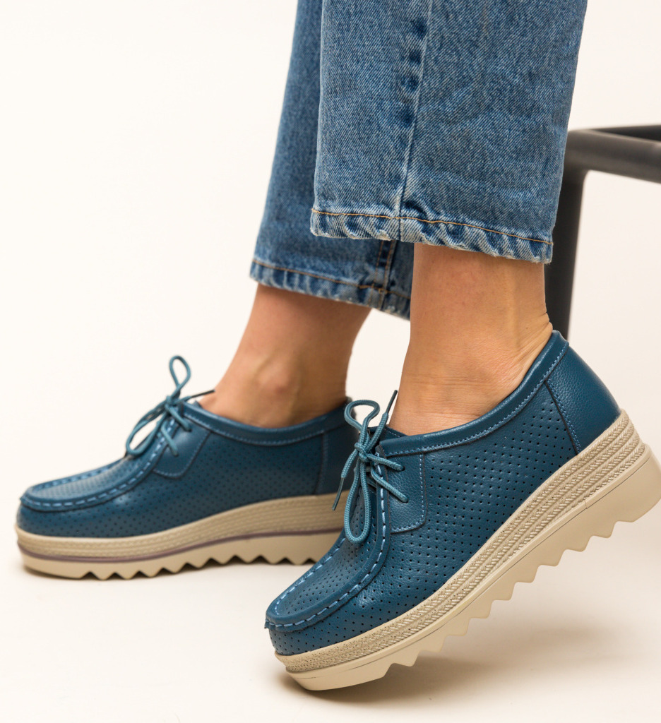 Pantofi casual torino albastri