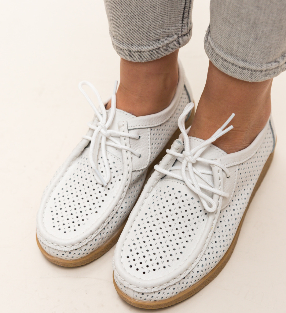 Pantofi casual yorker albi
