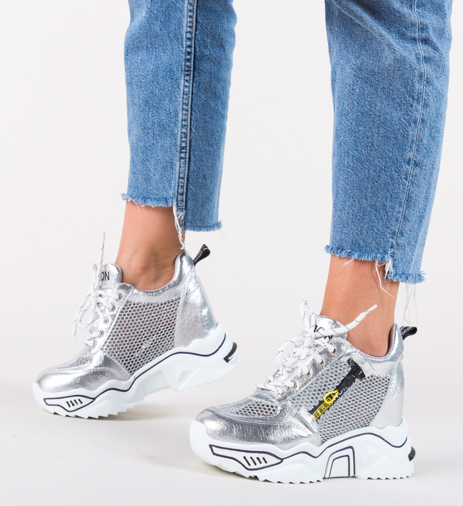 Pantofi sport sprank argintii