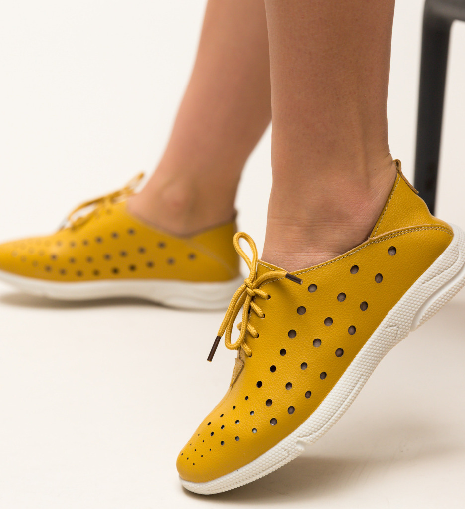 Pantofi casual jairo galbeni
