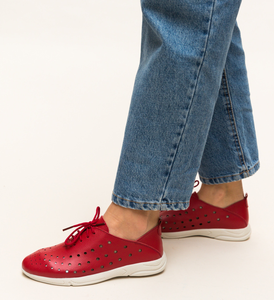 Pantofi casual jairo rosii