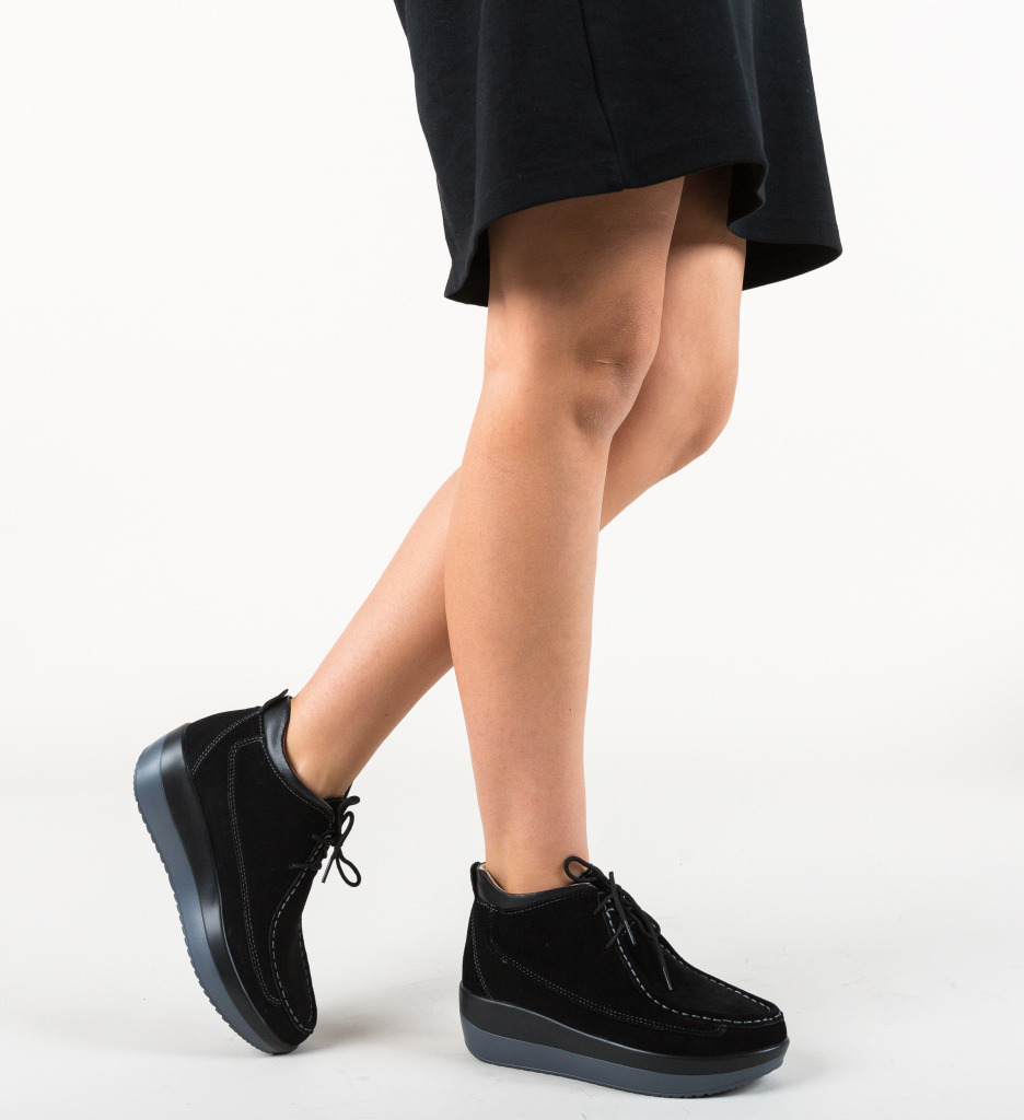 Pantofi casual lennon negri