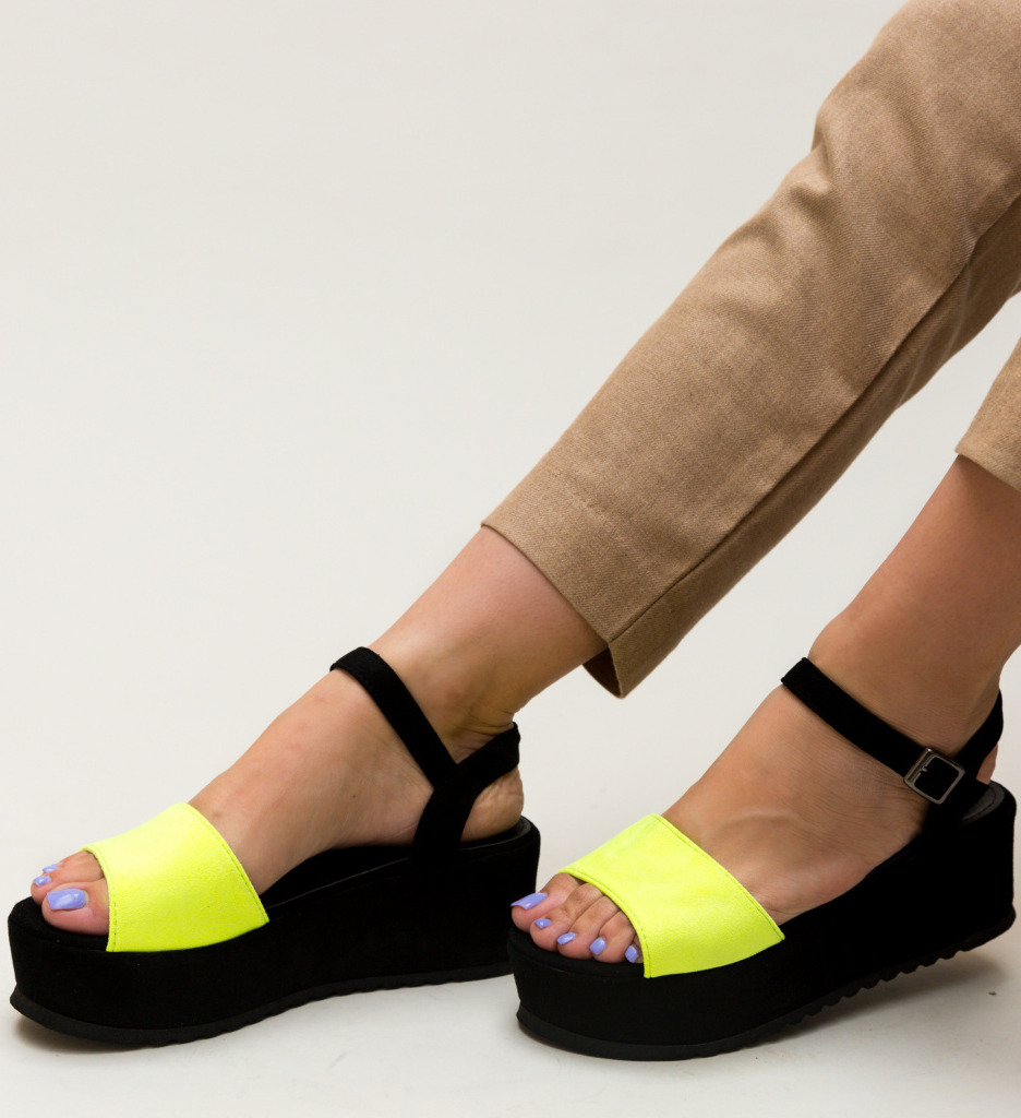 Platforme tonya galbene neon