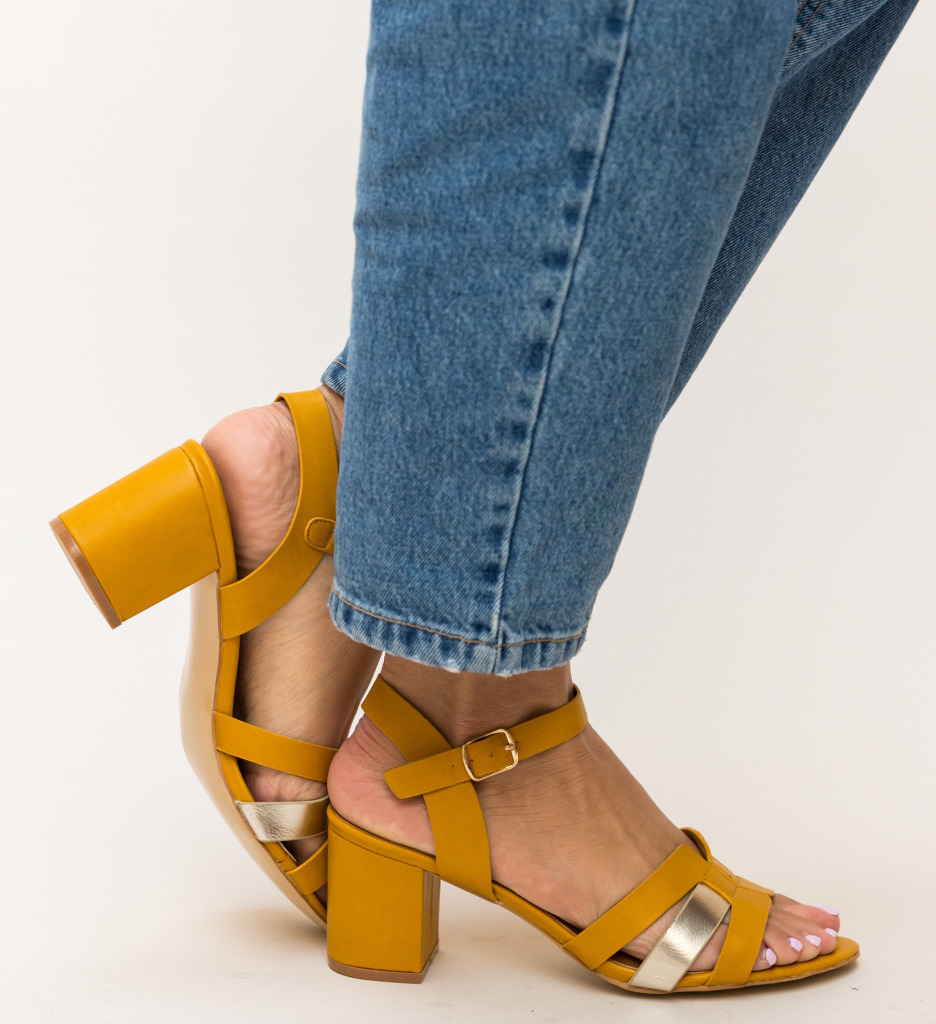 Sandale Leonida Galbene