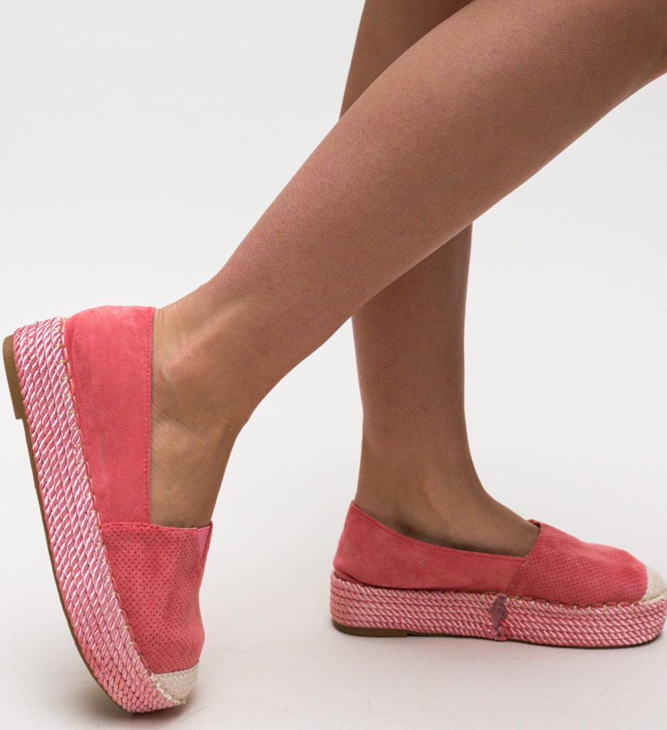 Espadrile hexagon roz