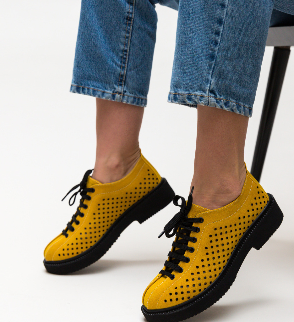 Pantofi casual jalba galbeni