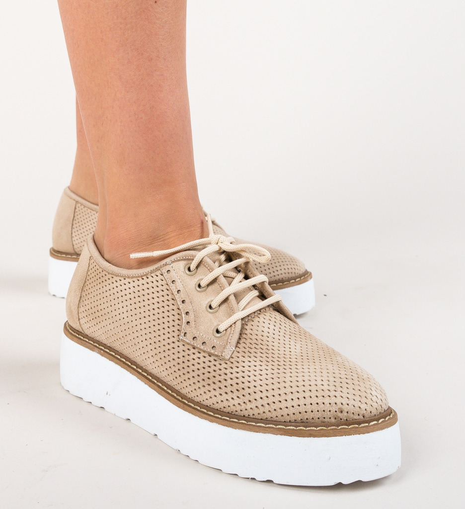 Pantofi casual lizo bej