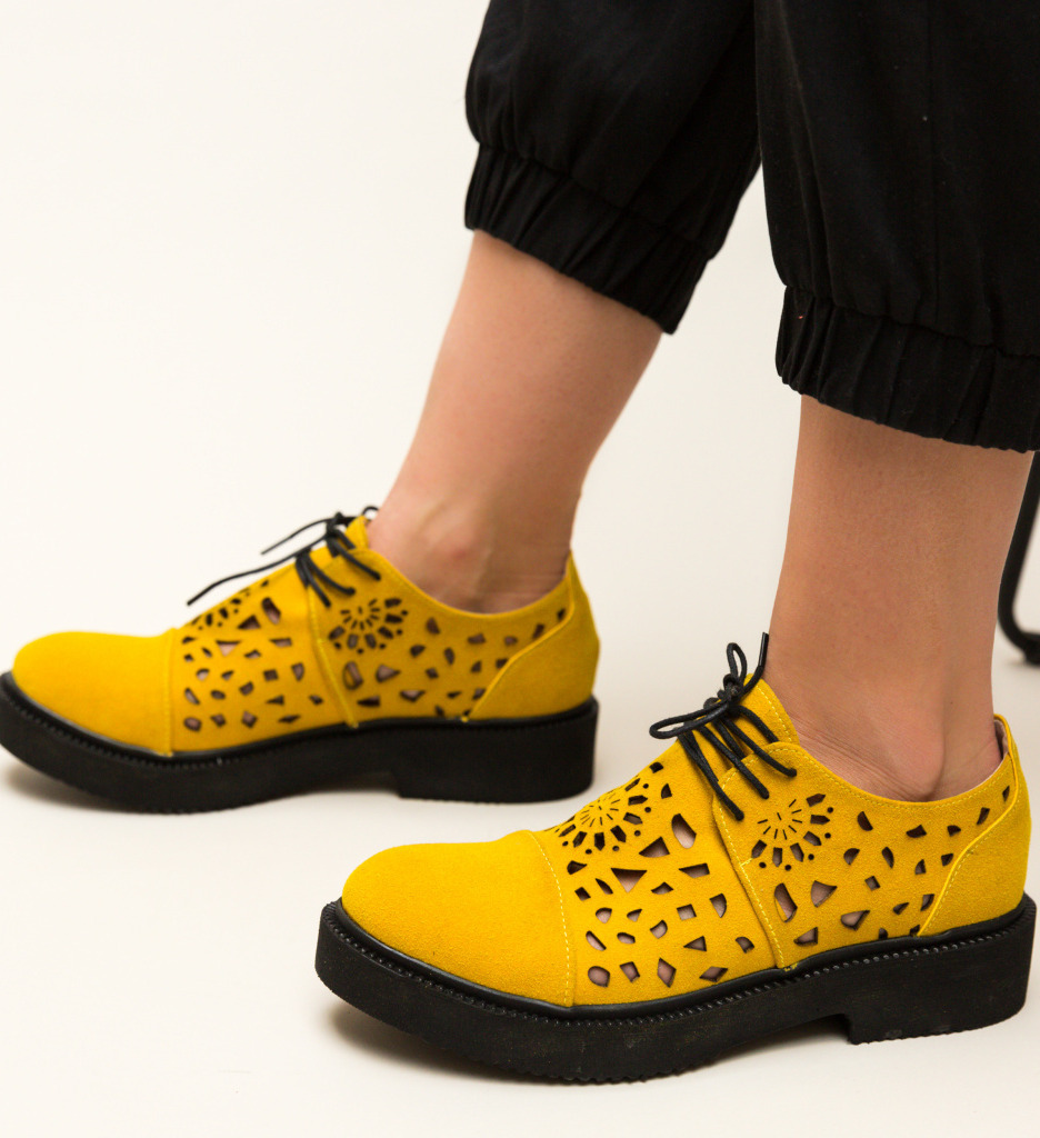 Pantofi casual siria galbeni