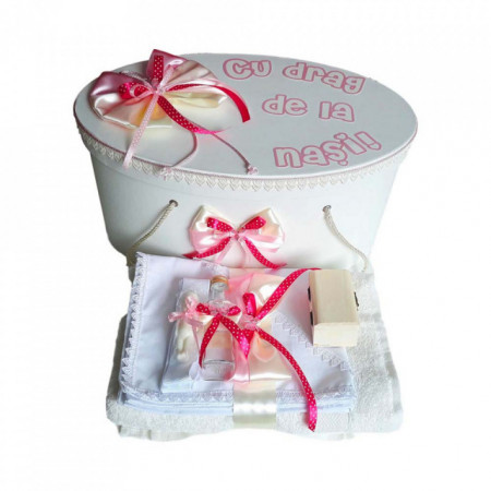 Set cutie trusou personalizata si trusou botez decor fundite si fluturasi, Denikos® 222
