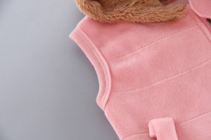 Costum roz captusit cu polar din catifea - Ursulet