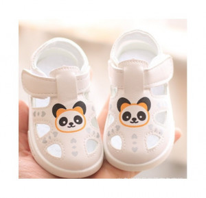 Sandalute albe pentru baietei - Panda