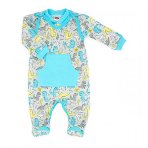 Salopeta bebe cu bluzita - Colectia Dino - Haine Bebelusi