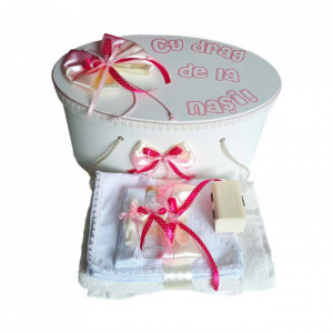 Set cutie trusou personalizata si trusou botez decor fundite si fluturasi, Denikos® 222