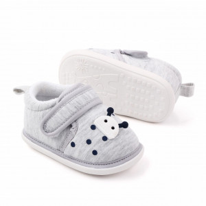 Pantofiori gri pentru bebelusi - Buburuza