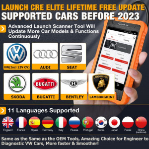 Tester auto profesional VAG, Aparat Original Launch X431 Creader Elite pentru Audi, Seat, Skoda, Bugatti, Bentley, Lamborghini