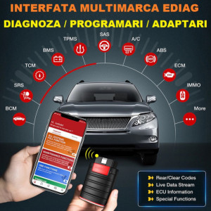 Interfata auto multimarca Kingbolen Ediag OBD2 Update online 12 luni Full Diagnoza Auto 16 Resetari ECU active