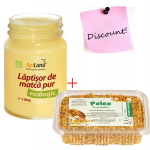 Pachet Laptisor de matca pur BIO - 100g + Polen Crud Poliflor 250g