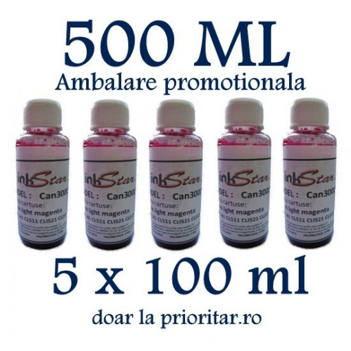 Cerneala CANON DYE CISS color FOTO ROSIE ( Refill Color Photo Light Magenta ) pe baza de apa - 500 ml