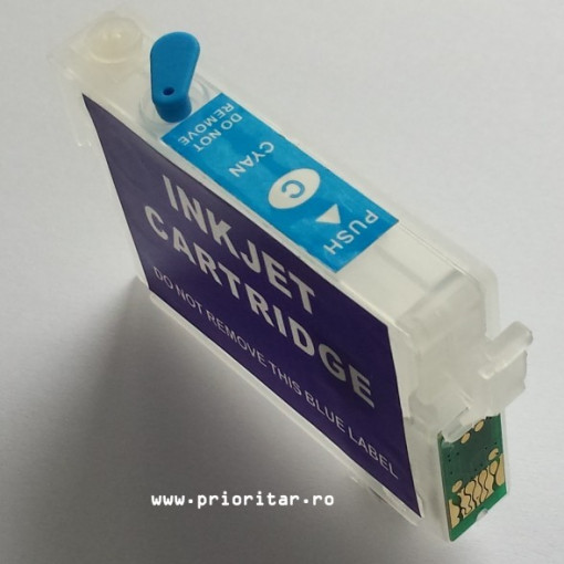 Cartuse autoresetabile EPSON T1292 reincarcabile refilabile Cyan ( Cartus T-1292 cip auto-resetabil albastru )