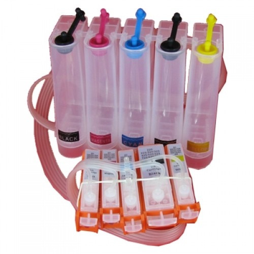CISS Canon PGI525 CLI526 5 culori PGI-525 CLI-526 BLACK MAGENTA CYAN YELLOW + CADOU CERNEALA 500 ML