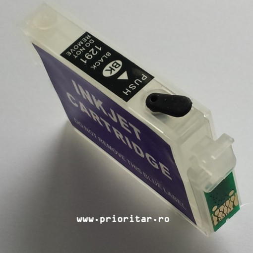 Cartuse autoresetabile EPSON T1291 reincarcabile refilabile ( Cartus T-1291 cip auto-resetabil negru )