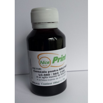 Cerneala NEAGRA pentru cartuse Brother LC980 LC985 LC1100 BLACK - 100 ml