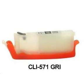 Cartus reincarcabil pt CANON CLI-571 GRI CLI571-GY gray refilabil gol cu cip autoresetabil