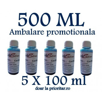 Cerneala CANON DYE CISS color FOTO ALBASTRA ( Refill Color Photo Light Cyan ) pe baza de apa - 500 ml