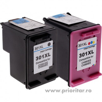 PACHET Cartus MARE negru HP301XL CH563EE + Cartus MARE color HP301XL CH564EE HP 301XL HP301 XL compatibile PROMOTIE !!!