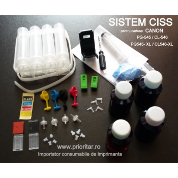 Ciss pentru Canon PG545 CL546 Pixma MX495 MG2450 MG2550 cu CERNEALA CADOU