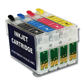 Cartus compatibil albastru EPSON T0712 T712 CYAN reincarcabil autoresetabil ( Cartuse T-0712 autoresetabile albastre )