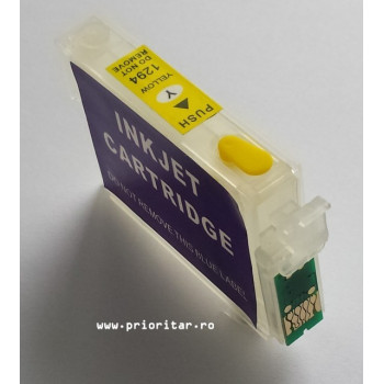 Cartuse autoresetabile EPSON T1294 reincarcabile refilabile Yellow ( Cartus T-1294 cip auto-resetabil galben )